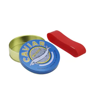 For Tin Cans Varieties Ofcapacity For Round Caviar Tin Box Tin Can With Rubber Band