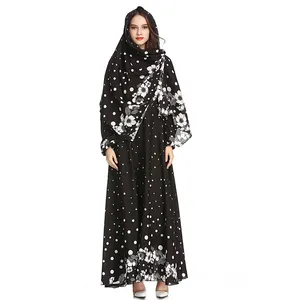 Neueste Design bestickte muslimische lange Kleid Dubai Abaya