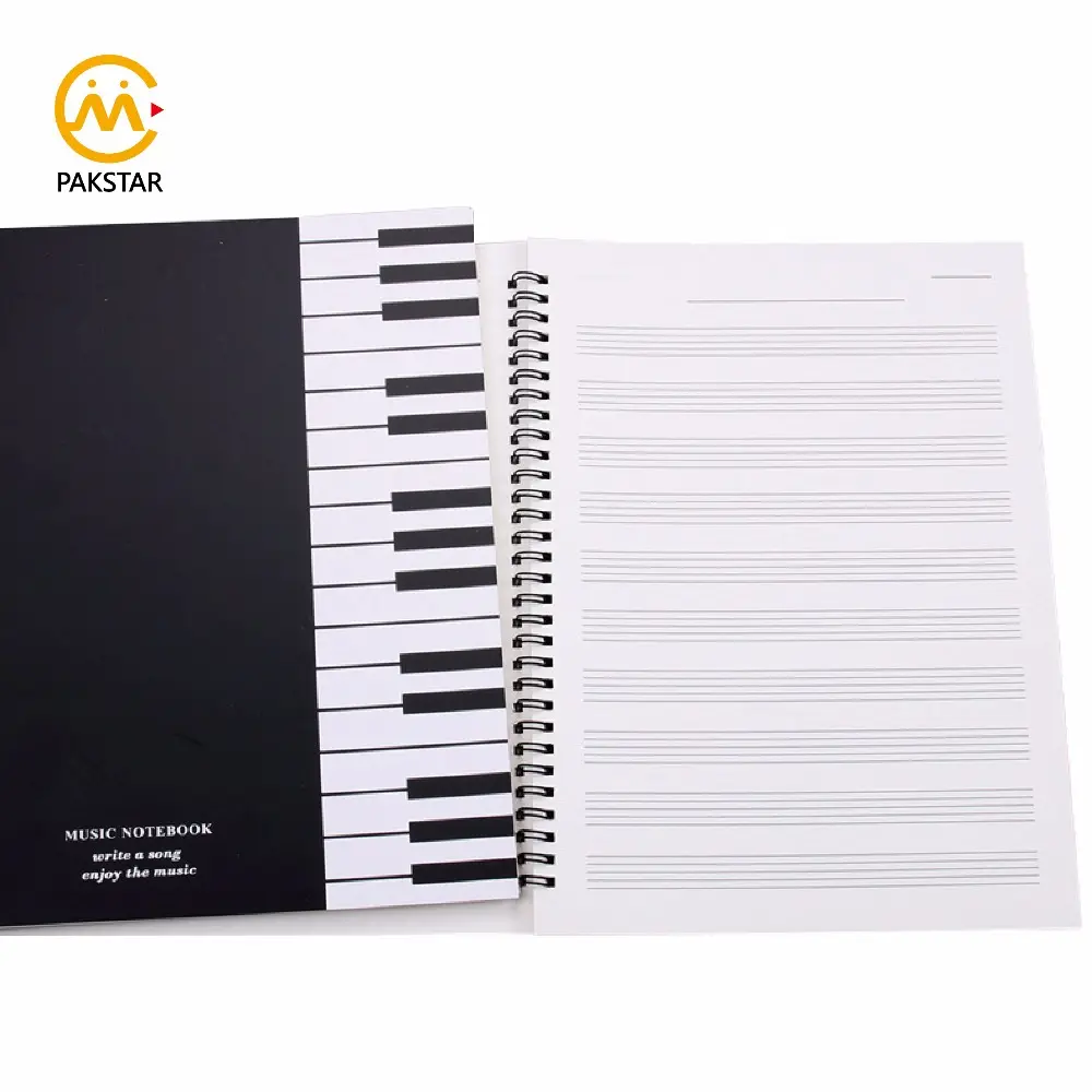 Wholesale school stationery music book A4 custom spiral notebook printing