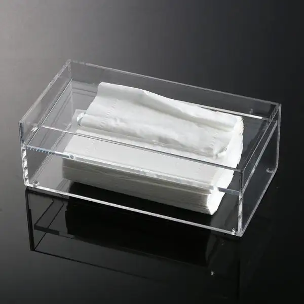 Suporte acrílico transparente para guardanapos, suporte para caixa de guardanapo