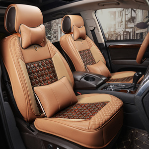 Capa e Almofada de Assento de Carro em Couro com Contas de Madeira, Design Moderno para Todas as Estações, Compatível com <span class=keywords><strong>Airbag</strong></span> para Golf, CC e Mondeo - Product Image 5