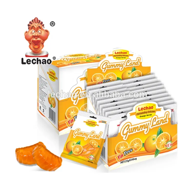 Bonbons à mâcher orange halal bonbons gommeux en forme de fruits bonbons gélifiés mélange bonbons aux fruits