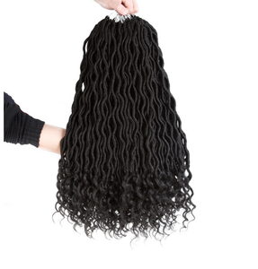 Extensión de cabello sintético Goddess Faux Locs Crochet Twist Braid Dreadlock Weave Fibra de proteína teñida Estilo de cabello africano - Product Image 6