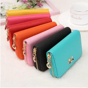 alibaba express china New Top10 Brand Fashion Hot On Sales Female Wallets Zipper Cute PU Leather Solid woman wallet