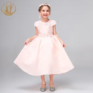 Nieuwe Collectie! Wendbare Geïmporteerde Kleding Kind Mooie Roze Pageant Formele Ontwerpen Tiener Kinderen Meisjes Trouwjurk