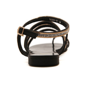 새로운 디자인 패션 여름 캐주얼 도매 맞춤형 로고 장식 스트랩 플랫 판매 여성 비치 샌들 - Product Image 3