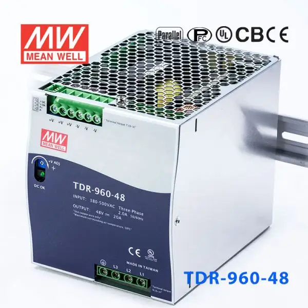 TDR-960-48 AC-DC 48V 960W DIN RAIL wide range input three phase industrial ORIGINAL MEAN WELL SWITCHING POWER SUPPLY