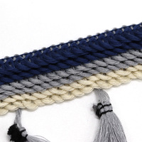 Komuu — frange de ruban en dentelle, 4 pièces, garniture Pompon en coton, Pompon ethnique Pom, tresse pour décoration de maison, garniture en tissu, bricolage, couture