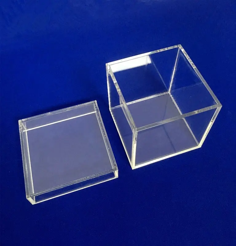 Прозрачная акриловая коробка с крышкой, маленькая акриловая коробка, прозрачный акриловый куб