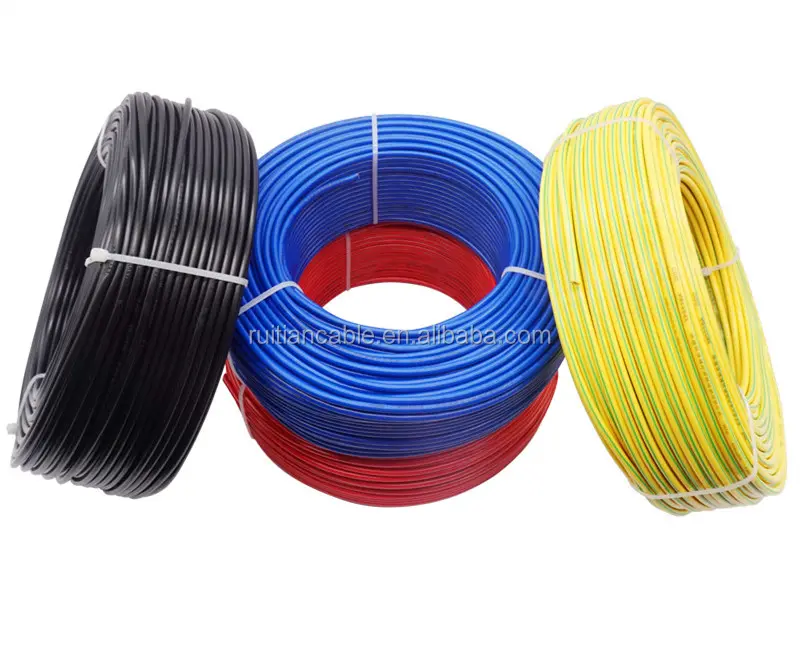 1,5mm 2,5mm 4mm 6 mm núcleo recubierto de PVC Cable eléctrico de cobre alambre