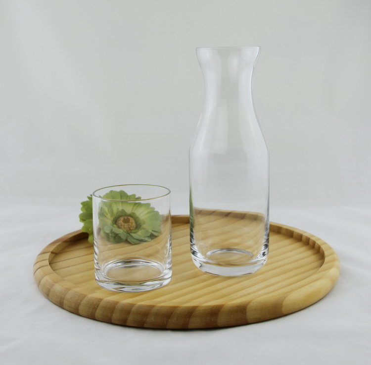 Mouth Blown Bedside Glass Water Carafe/Glass Water Jug Set.
