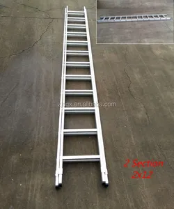 Escalera de doble extensión de 2 secciones de aluminio, bricolaje, 3,53 m, 12 peldaños