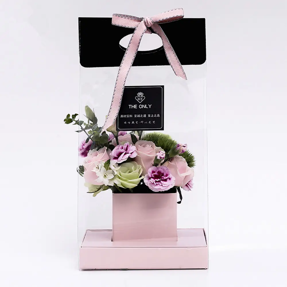Cajas de flores para llevar a mano, cesta de flores, suministros de floristería, cesta de regalo para el Día de San Valentín
