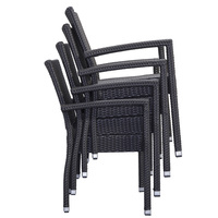 de salle à manger 5 pièces noir patio café en osier meubles de jardin extérieur en aluminium table en rotin et chaises 4 places