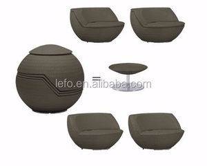 Ensemble de <span class=keywords><strong>jardin</strong></span> compact rond en forme d'œuf, <span class=keywords><strong>chaise</strong></span> longue pliante pour meubles d'extérieur DIY - Product Image 5