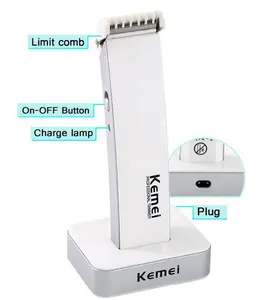 KEIMEI KM-619充電式ヘアシッパー電気シェービングマシンかみそり理髪店カッティングビアードトリマーヘアカットセットコードレス