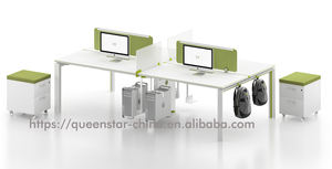 QS-OW-BON02 mfc मेलामाइन 6 वर्कस्टेशन 6 व्यक्ति कार्यालय विभाजन मॉड्यूलर कार्यक्षेत्र - Product Image 2