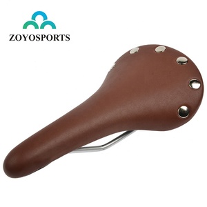 Sillín de Bicicleta de Cuero Vintage ZOYOSPORTS, Personalizado para Bicicleta de Carretera, <span class=keywords><strong>MTB</strong></span>, Deportivo, Negro/Marrón, para Niños, con Función de Ventilación - Product Image 1