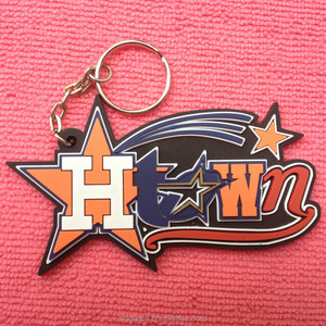 Tùy chỉnh mềm PVC nhãn cao su Keyring cho quần áo, đẹp nổi Silicone cao su Keychain - Product Image 2