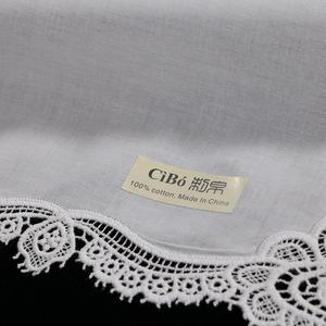 A004 السيدات المطرزة المطرزة الهانكي النساء الزفاف هدية عيد الميلاد 12 "x 12" وشاح مربع أبيض القطن الدانتيل المناديل - Product Image 6