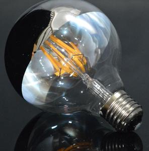 Ampoule globe miroir <span class=keywords><strong>G80</strong></span> G95 G125 <span class=keywords><strong>E27</strong></span> Demi-argent Verre clair Éclairage décoratif Vintage Ampoule LED à filament Edison - Product Image 1
