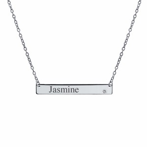 Gioielli di moda <span class=keywords><strong>925</strong></span> <span class=keywords><strong>collana</strong></span> <span class=keywords><strong>con</strong></span> <span class=keywords><strong>nome</strong></span> personalizzato inciso <span class=keywords><strong>in</strong></span> <span class=keywords><strong>argento</strong></span> Sterling Bar - Product Image 5