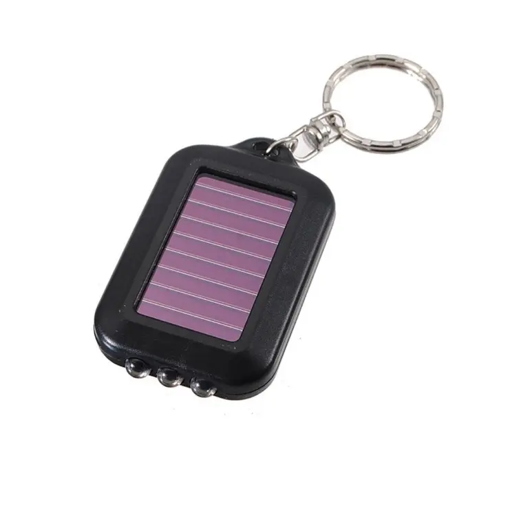 Solar Power Rechargeable Led Keychain Flashlight Mini Solar Keychain Light