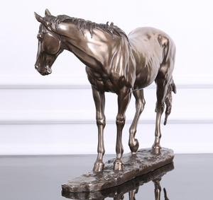 Statue de <span class=keywords><strong>cheval</strong></span> en bronze sculptée sur mesure en résine, décoration de maison et de bureau, figurine - Product Image 4