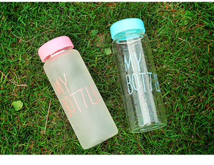Regalo de superficie de lijado de vidrio taza de agua con tapa de 450M Boca Grande mango frasco de vidrio de moda mi botella - Product Image 4