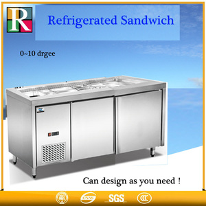 <span class=keywords><strong>Table</strong></span> de préparation de sandwich au métro <span class=keywords><strong>d</strong></span>'<span class=keywords><strong>occasion</strong></span> en acier inoxydable OEM Refroidissement par air réfrigéré sous le comptoir réfrigérateur congélateur - Product Image 2