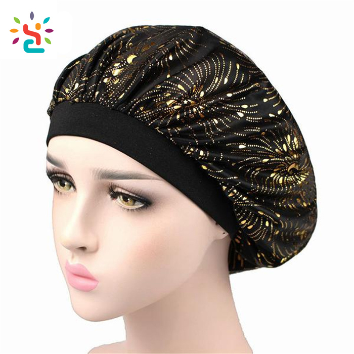 Мягкая экзотическая Атласная шапочка для сна, шапочка для сна, женские шапочки для душа, однослойная Атласная шапочка для спа-сна