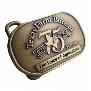 Tùy Chỉnh Bền Rắn Đồng Thau Kim Loại Men Belt Buckle Với Logo