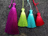 Pompons en soie colorés pour bijoux, 10 pièces, vente en gros, cordon en soie, fil en soie