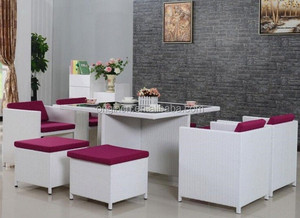 Casa bonita <span class=keywords><strong>terraza</strong></span> o patio <span class=keywords><strong>de</strong></span> Ratán Muebles <span class=keywords><strong>de</strong></span> comedor conjunto <span class=keywords><strong>de</strong></span> <span class=keywords><strong>mesa</strong></span> <span class=keywords><strong>y</strong></span> <span class=keywords><strong>sillas</strong></span> <span class=keywords><strong>de</strong></span> exterior - Product Image 2