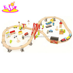Nouveau le plus chaud éducatifs 70 pcs ferroviaire jouet en bois train ensembles pour enfants W04C073 - Product Image 2