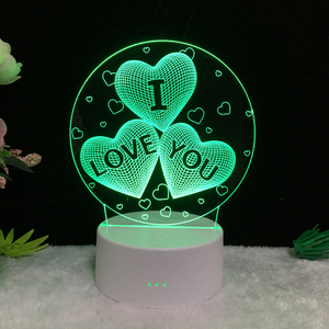 <span class=keywords><strong>3D</strong></span> Lampada Luce di Notte I Love You Illusione Ottica Glowing LED 7 Colori Che Cambiano di RGB Home Decor Camera Da Letto Lampade Da Tavolo per I Bambini - Product Image 4