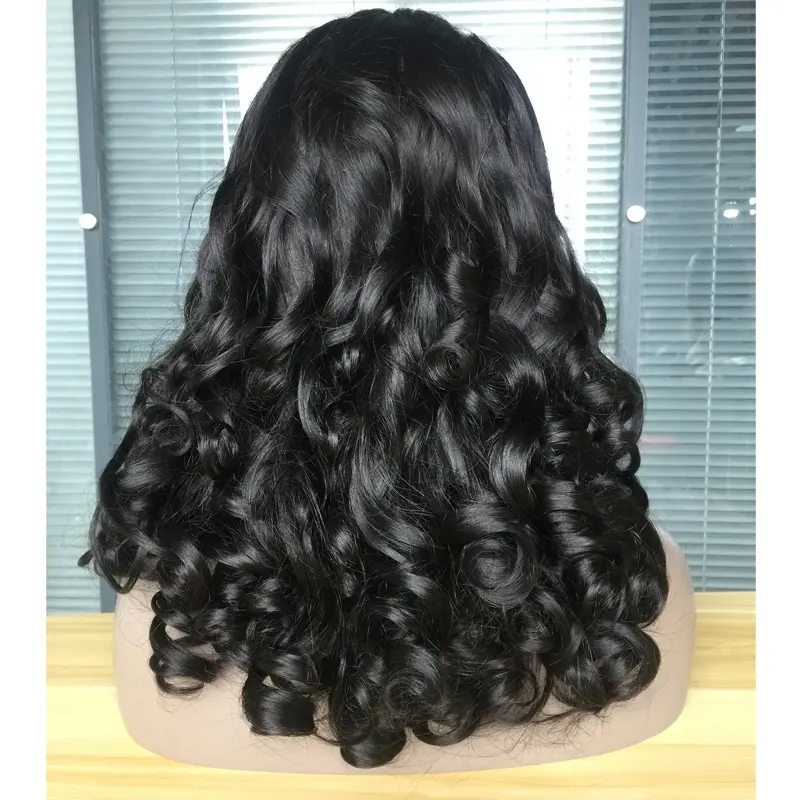 Wholesale 180% Density Human Hair Lace Front Double Drawn Egg Curly Cheap Peruvian Vigirn Human Hair Wigs Lace Frontal