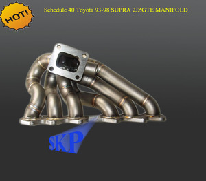 ANNEXE 40 INOX COLLECTEUR TWIN TURBO POUR 93-98 <span class=keywords><strong>TOYOTA</strong></span> SUPRA MK4 2JZ GTE JZA80 (Convient à: <span class=keywords><strong>Toyota</strong></span> Supra) - Product Image 1