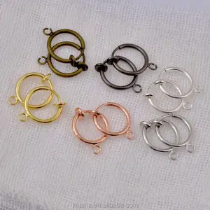 13mm Hot sales hoop gold plating earrings round spring earring findings