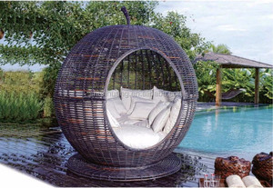 Hochwertige Hotel Beach <span class=keywords><strong>Rattan</strong></span> <span class=keywords><strong>Sun</strong></span> <span class=keywords><strong>Lounge</strong></span> mit Baldachin Freizeit Aluminium Garten Daybed Outdoor Strands tühle Möbel