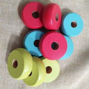 Roue ronde en <span class=keywords><strong>bois</strong></span> coloré 47*17mm, perles plates en <span class=keywords><strong>bois</strong></span> naturel non fini - Product Image 3