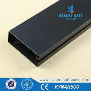 Resistente al calore 25x100mm Colore Venature del <span class=keywords><strong>legno</strong></span> di Figura di U Ufficio Falso Design del Soffitto - Product Image 5