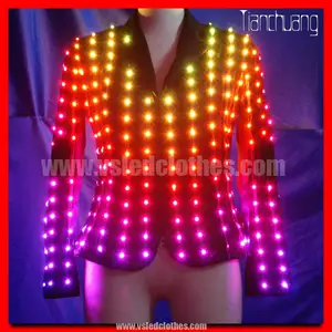 Personnaliser led veste, Costumes lumineux complet changement de couleur, Hand made de scène led vêtements