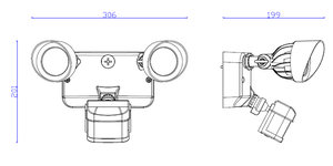 Úc <span class=keywords><strong>Led</strong></span> Nhôm Chống Thấm Nước Đèn Tường Ip54 Cảm Biến Không Thấm Nước Sân Bay Cảm Biến Chuyển Động Ánh Sáng IP54 - Product Image 5