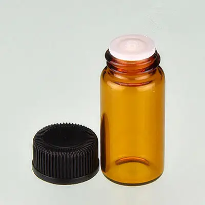 1 ml-3 ml de aceite esencial de lujo uso farmacéutico transparente colorido pequeños frascos de vidrio botella con inserto de plástico y tapa de tornillo