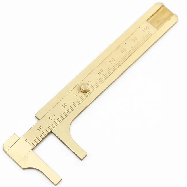 New 80mm Handy Sliding Gauge Brass Vernier Caliper Mini Brass Pocket Ruler Hot 