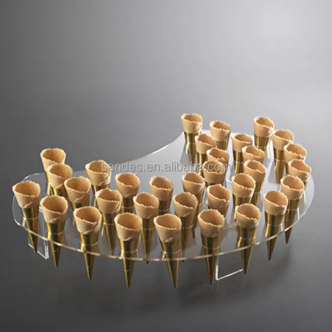 जंगम मिनी शंकु धारक एक्रिलिक आइस क्रीम प्रदर्शन ट्रे अनुकूलित शंकु धारक-0015