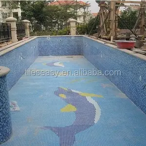 Alibaba China Foshan swimming pool tile ceramic mosaic dolphin pattern