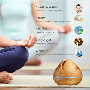 <span class=keywords><strong>Amazon</strong></span> <span class=keywords><strong>nebulizador</strong></span> humidificador de aire 400 ml difusor ultrasónico LED grano de madera aromaterapia al por mayor - Product Image 4
