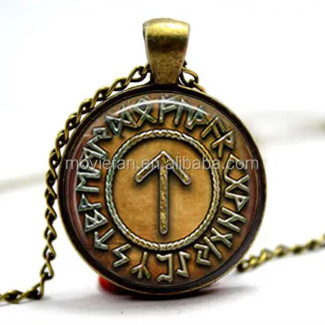 Tiwaz Rune Der Nordischen Gott TYR Foto Anhänger Necklace Glass Foto cabochon halskette